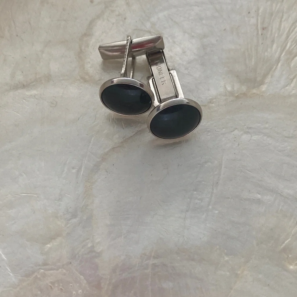 PIONEER Black and Silver Cufflinks
